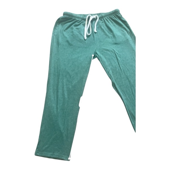 Women L green casual launch pants elastic waist drawstring straight leg - Picture 7 of 12